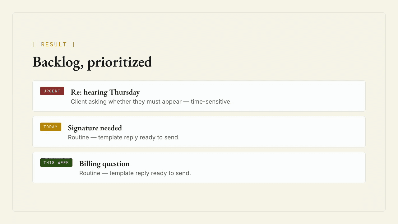 Client Communication Triage walkthrough