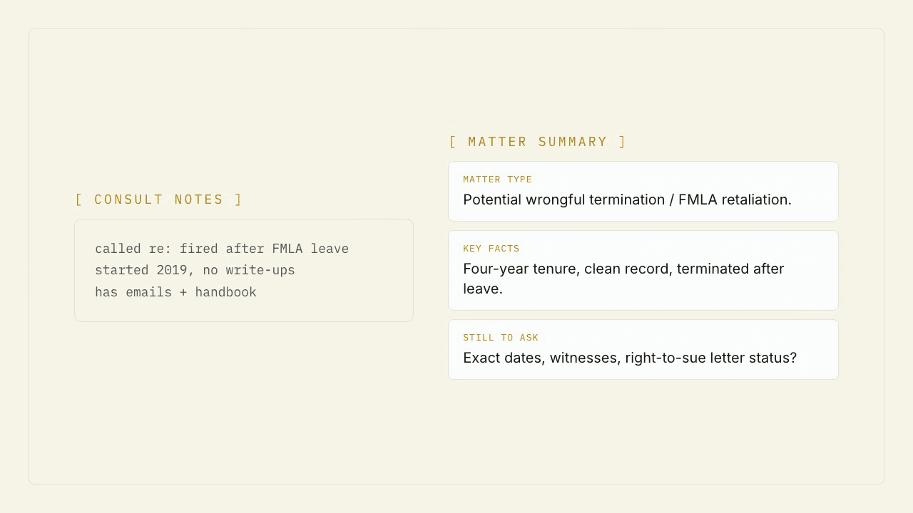 Client Intake Summarizer walkthrough
